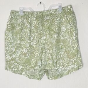 Erika Womens Casual Shorts Multicolor Floral Pockets Drawstring Pull On Plus 1X